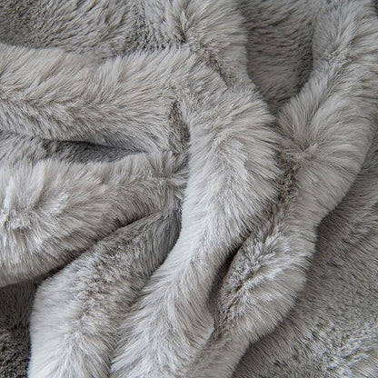 VM VOUGEMARKET Plush Sofa Cover Thick Faux Fur Shaggy Fuzzy Sectional Couch Cover Universal Gray Furniture Cover Fluffy Sofa Slipcover for Couch Sofa Bed-71" x 134"