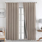 Joydeco Natural Linen Curtains 120 inch Length 2 Panels Set Burg 100% Blackout Patio Door Curtain Room Darkening Sliding Door Curtains Thermal Insulated Back tab Rod Pocket(105x120 inch, Linen)