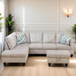 L Shaped Sectional Couches for Living Room, Modern Modular Sectional Sofa with Ottoman Storage, Comfy L Shaped Couch with Chaise for Bedroom Apartment Furniture, Gray