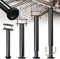 4 Pcs Adjustable Bed Frame Center Support Legs, Heavy Duty Cold Rolled Steel Bed Slat Support Legs With Wider Base, Bed Frame Leg Replacement, Furniture Support Reinforcement Kit, Height 13.8‘’-23.6‘’