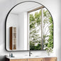 Arched Bathroom Mirror, 30"x30" Black Arched Mirror for Bathroom, Wall Mounted Mirror, Gold Vanity Wall Mirror Metal Frame for Bedroom, Entryway, Living Room, Vertically Hanging
