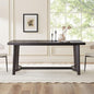 Walker Edison Modern Farmhouse Rustic Solid Oak Wood Rectanglular Dining Table for 6 - Black Oak