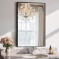 Bathroom Vanity Mirror for Wall, 20" x 30" Metal Framed Rectangular Bathroom Wall Mirror for Over Sink, HD Shatterproof Glass, Hangs Horizontally or Vertically(Black)