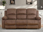 Recliner Sofa Couch, 3-Seater Home Theater Seating Reclining Sofa, Power Reclining Couch with Cup Holders & Drop Down Table for Living Room Furniture Sets, Brown