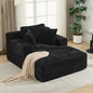 Oversized Chaise Daybed Lounge Sleeper Chair Sofa Bed Indoor, Fluffy Corduroy Upholstered Sleeper Recliner Sofabed Full Foam Boneless Cloud Sofabed W/3 Pillows for Home/Apartment Living Room Bedroom