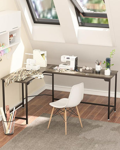 Teraves Modern L Shaped Gaming Desk 66'' Corner Computer Desk for Home Office Gaming Table Study Writing Workstation for Small Space, Easy to Assemble