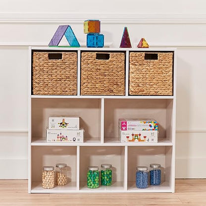 ECR4Kids Streamline 8-Compartment Storage Cabinet, 36in, Classroom Furniture, White Wash