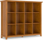 SIMPLIHOME Acadian Bookcase - 57 inch Tall 12-Cube Solid Wood Storage Display Unit in Light Golden Brown, Transitional Cube Organizer for Living Room or Office with Fixed Shelves and Tapered Legs