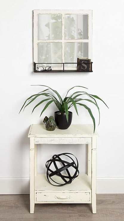 Kate and Laurel Idabelle Wood Side Table with Drawer, Cream