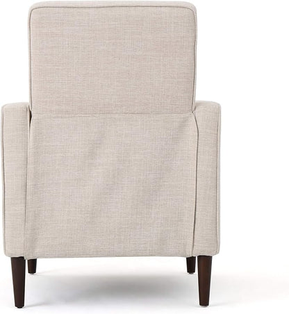 GDFStudio Marston Mid Century Modern Fabric Recliner (Set of 2) (Cream)