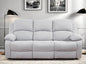 Recliner Sofa Couch, 3-Seater Home Theater Seating Reclining Sofa, Power Reclining Couch with Cup Holders & Drop Down Table for Living Room Furniture Sets, Grey White