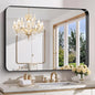 FORBATH 48x36 Inch Bathroom Mirror, Brushed Black Deep Frame Wall Mirror with Rounded Corners, Anti-Rust Tempered Glass for Modern Farmhouse Vanity (Horizontal/Vertical)