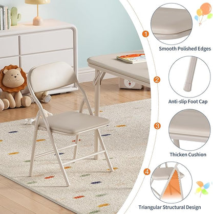GarveeHome 7-Piece Kids Folding Table and Chairs Set, Toddlers Children's Activity Table and Chairs Set for Dining Room,Daycare,Classrooms