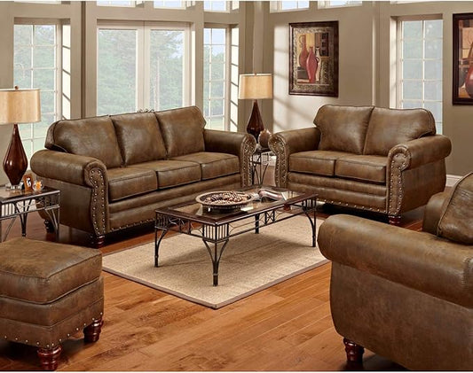 American Furniture Classics Sedona 4-Piece Microfiber Sofa Set in Brown