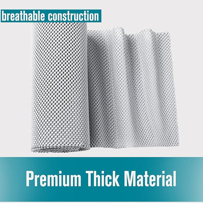 Shelf Liner, Non-Adhesive Roll Drawer Liners 12 Inches x 20 Feet, Non Slip Grip Durable Strong Clean, Shelving Liner for Kitchen cabinets,Storage, Desks, Kitchenware, Tableware, Light Gray