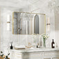40×24 Gold Bathroom Mirror, Rectangular Bathroom Vanity Mirror for Wall with Rounded Corners & Aluminum Alloy Frame, Tempered-Glass, Modern, Farmhouse, Horizontal/Vertical, Entryway, Bedroom