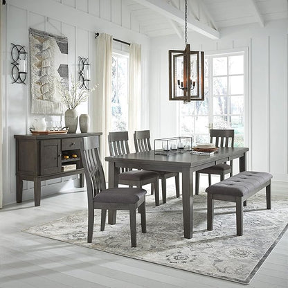 Signature Design by Ashley Hallanden Modern Slat Back 18.63" Dining Room Chair, Set of 2, Gray