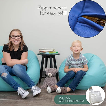 Children's Factory 26" Round Bean Bag, Bean Bag Chair with Water-Resistant Cover for Kids, Flexible Seating for Classroom Elementary, Easy to Clean, Aqua
