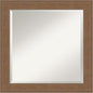 Amanti Art Brown Wall Mirror 25x25 Alta Medium Brown Square Bathroom Mirror for Wall Decor Living Room, Medium Rustic Farmhouse Frame, Hangs Horizonally and Vertically, Bathroom Decor, Beveled Edge