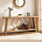 LITTLE TREE 70.9-Inch Console Table, Long Sofa Table Behind Couch, Farmhouse Console with Shelf for Entryway, Living Room, Hallway