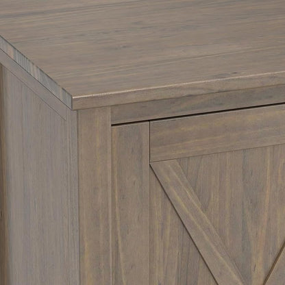 SIMPLIHOME Ela Solid Wood 53 inch Wide Transitional TV Media Stand in Smoky Brown for TVs up to 60 inches for The Living Room and Entertainment Center