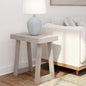 Plank+Beam Classic Rectangular Side Table, 25", Slim Side Table for Living Room, Narrow Nightstand for Small Spaces, Wood End Table for Bedroom, Seashell Wirebrush