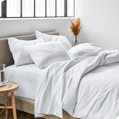Bare Home King Sheet Set - Luxury 1800 Ultra-Soft Microfiber King Bed Sheets - Double Brushed - Deep Pockets - Easy Fit - 4 Piece Set - Bedding Sheets & Pillowcases (King, White)