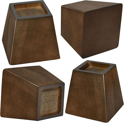 Sopicoz Wooden Furniture Risers Tapered Bed Risers (Brown 4pcs, 3 inch Pyramid)