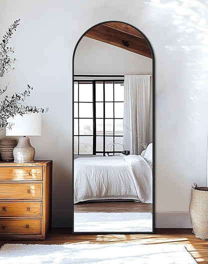 Arched Full Length Mirror, 56"x20" Gold Standing Body Mirror for Wall, with Aluminum Alloy Frame for Bedroom, Living Room, Dressing Room