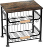3-layer Kitchen Fruit Storage Basket Snack Rack, Countertop & Desktop Pull-out Metal Basket with Handle, Organizers