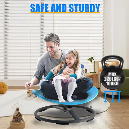 Spinning Chair for Autistic Kids, Sensory Swivel Spin Chair for Children with Autism, ADHD Sensory Sit and Spin Toys for Toddlers with Safe Spinny Motion (Blue)