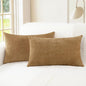 CaliTime Throw Pillow Covers Decorative 12 X 20 Inches Pack of 2 Cozy Chenille Cushion Cases for Couch Sofa Bed Living Room Home Apricot Brown