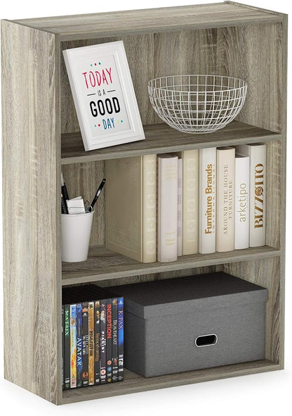 Furinno Pasir 3-Tier Open Shelf Bookcase, Sonoma Oak