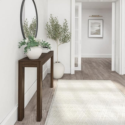 Plank+Beam Modern Solid Wood Console Table, 46.25 Inch, Sofa Table, Narrow Entryway Table for Hallway, Behind The Couch, Living Room, Foyer, Easy Assembly, Walnut