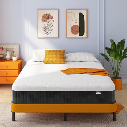 Double Mattress, 10 Inch Hybrid Memory Foam Full Size Mattress, Full Bed Mattres in a Box Pressure Relief & Firm Mattresses,Double Size Matress