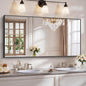YIROMAN Bathroom Mirror 60"x30", Large Matte Black Bathroom Mirror for Over Sink with Aluminum Frame, Rectangular Vanity Mirror with Right Angle, Wall Mirror Hangs Horizontal or Vertical, Shatterproof