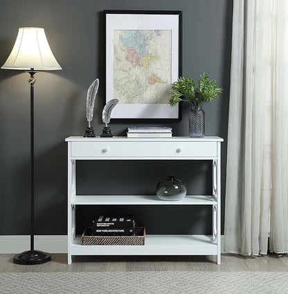 Convenience Concepts Omega 1 Drawer Console Table, White