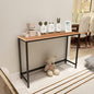 HOMERECOMMEND Console Sofa Tables End Table Computer Desk Coffee Snack Console Tables for Living Room Or Corridor Hallway Teak Color Wood