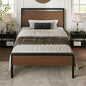 Allewie Twin Size Platform Bed Frame with Wooden Headboard and Footboard, Heavy Duty Metal Slats Support, No Box Spring Needed, Under-Bed Storage, Noise Free, Easy Assembly, Walnut