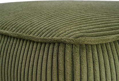 Christopher Knight Home Kyle Corduroy Woven Upholstery Square Ottoman, Living Room Sofa Ottoman with Wood Frame, Comfy Seating Experience with Dense Foam Padding, Non-Marking Foot Caps, Olive Green