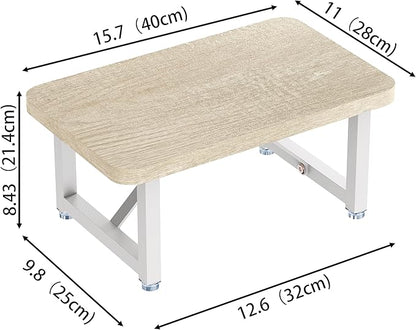 One Step Stool, Wooden Foot Stool for Adults, Heavy Duty Small Stepping Stool for High Bed, Kitchen Counter, Natural