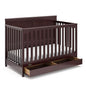 Graco Hadley 5-in-1 Convertible Crib with Drawer (Espresso) – GREENGUARD Gold Certified, Fits Standard Crib Mattress, Converts to Toddler Bed, Daybed and Full Bed, 4 Adjustable Mattress Heights