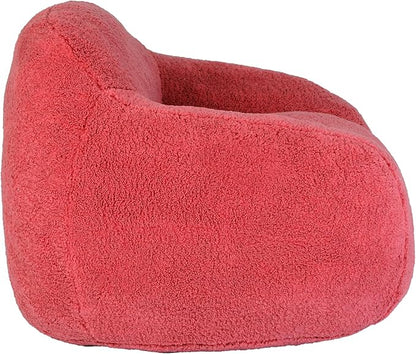 Furniliving Bean Bag Chair, Oversized Bean Bag Couch for Adults Comfy Bean Bag Sofa with Back Support, Giant Bean Bag Chair Stuffed Floor Sofa for Living Room Bedroom Dorm Office, Teddy, Rose Red