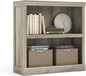 LINSY HOME 2-Tier Bookcase and Bookshelf, Small Wood Display Storage Shelves Farmhouse Bookshelf for Home Office, Living Room, Bed Room - Light Brown