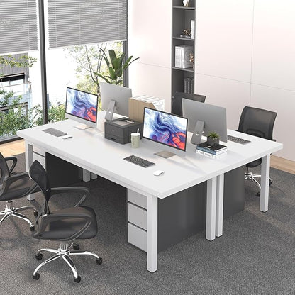 70.8 Inch Large Computer Desk, Long Gaming Table, Modern Two Person Desk Large Executive Office Desk, Double Desk at Home, Perfect for Work, Gaming, Studying, and Writing, Etc., White