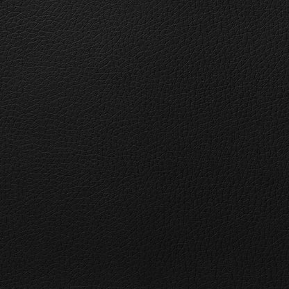 HomePop Modern Channel Tufted Faux Leather Ottoman Home Décor|Ottoman for Living Room & Bedroom - Black Faux Leather