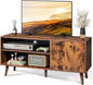 WLIVE TV Stand for 55 Inch TVs, Entertainment Center with Storage Cabinet, Mid-Century TV Stands for Living Room and Bedroom, 50" TV Console, Brown