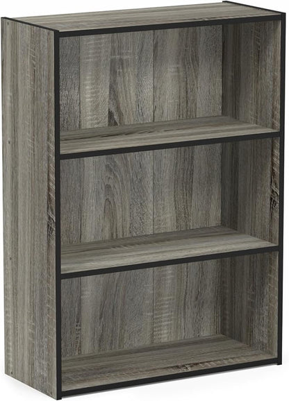 Furinno Pasir 3-Tier Open Shelf Bookcase, French Oak Grey