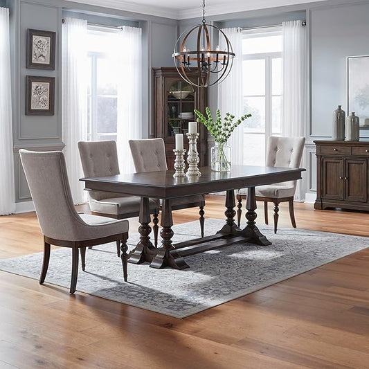 Liberty Furniture Arden Road Opt 5 Piece Dining Trestle Table Set - 4 Upholstered Chairs - Satin Cherry