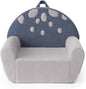 Blissful Diary Toddler Chair Comfy, Foam Kids Chair with Soft Teddy Plush, Toddler Reading Chair with Cute Mushroom Designs- Blue